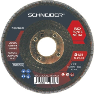 BT 10 DISQUE LAMELLE BOMBE 125 GR 80 ZIRCONIUM SCHNEIDER