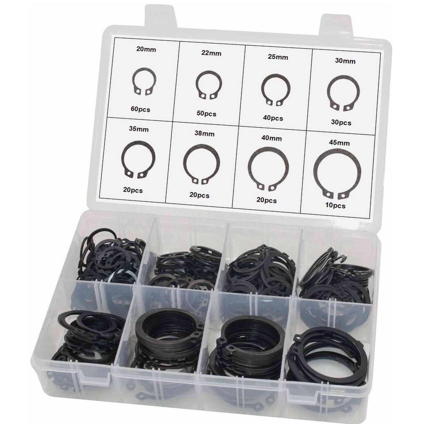 ASSORTIMENT 250 CIRCLIPS EXTERIEURS 20-45MM
