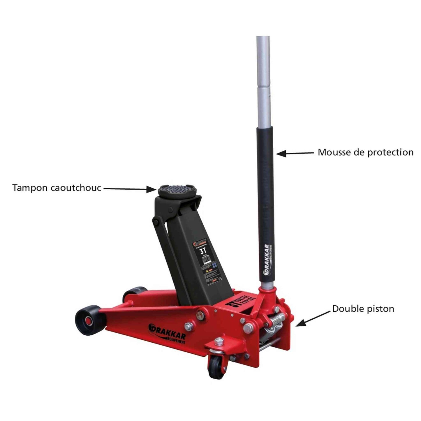 CRIC ROULEUR 3T DOUBLE PISTON