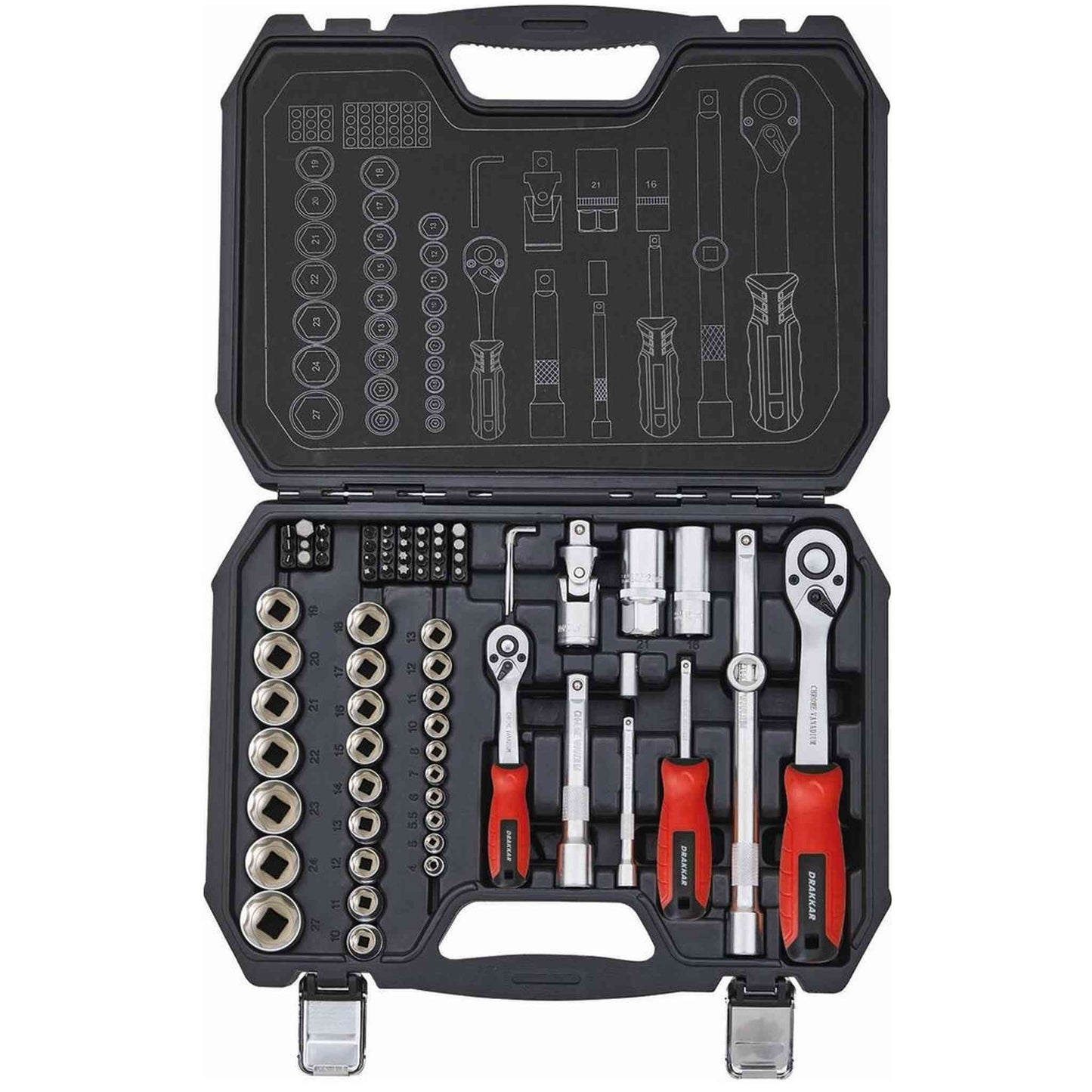 Coffret de douilles 1/4" 1/2" - 73PC