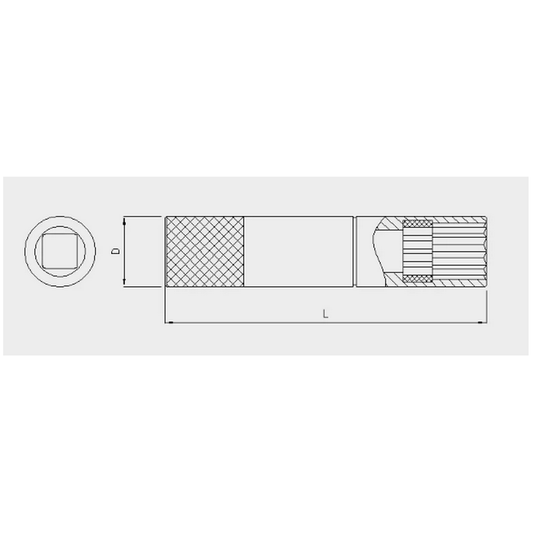 Douille à bougies 3/8'''' 12 pans 14mm
