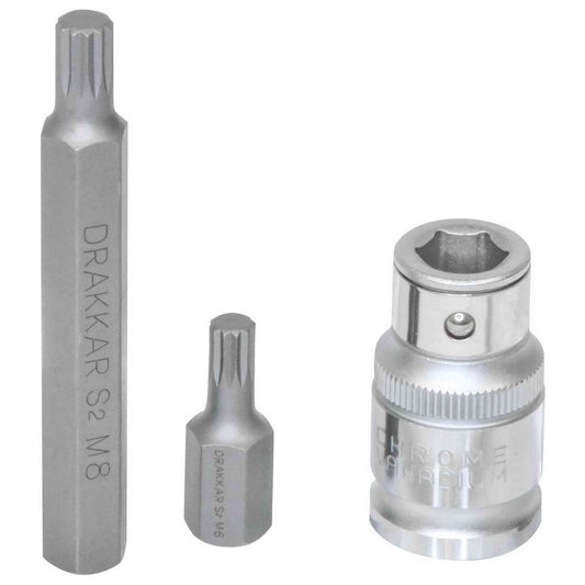 Embout hexagonal 10mm XZN de M5 à M12 avec douille porte embout 1/2" - coffret métallique de 11 pcs