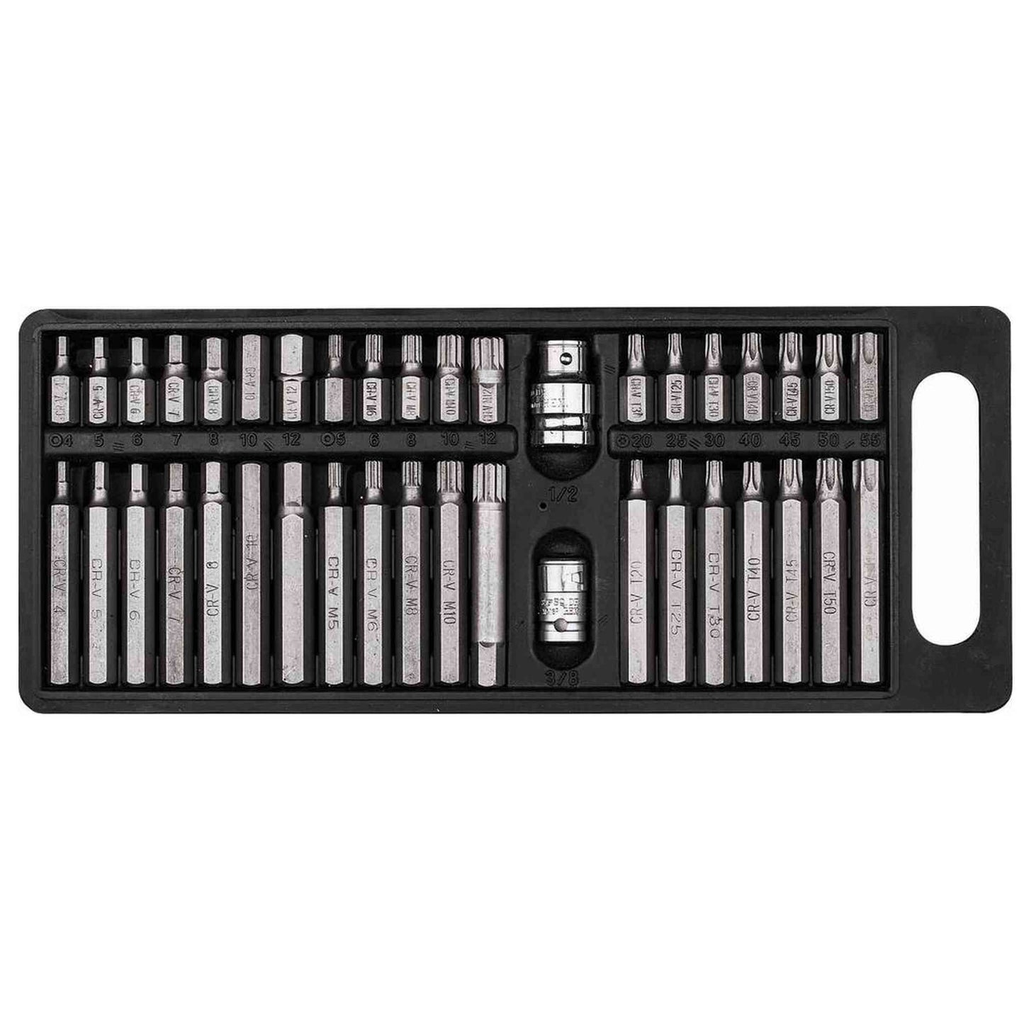 Embout hexagonal 10mm XZN/hexagonal/Torx® avec 2 douilles 1/2" et 3/8" porte embout - coffret PVC de 40 pcs