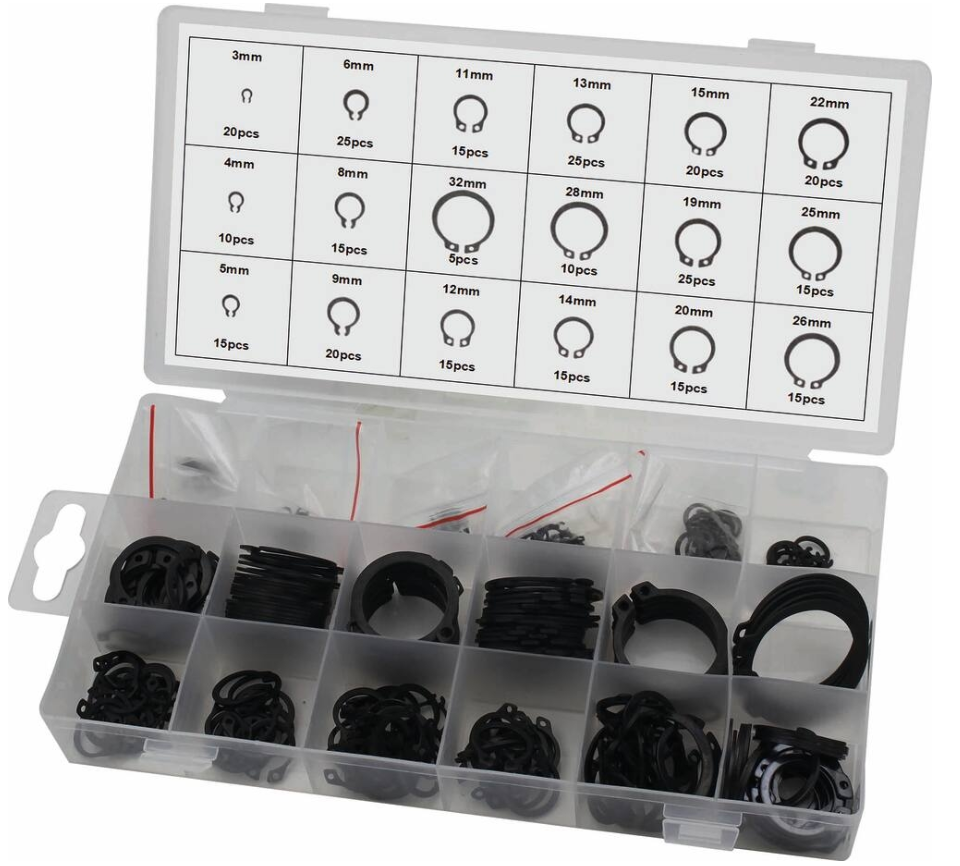 Assortiment de 300 circlips extérieurs