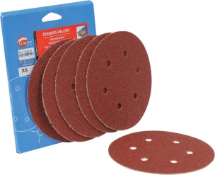 LOT 6 DISQUES ABRASIFS 6 TROUS D.150 GR.120