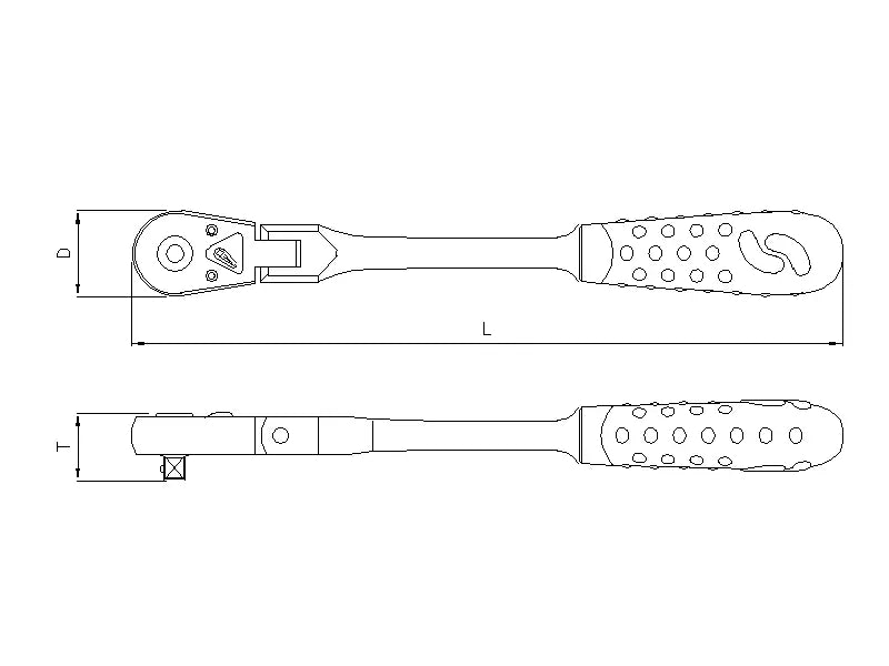 Cliquet qrs à tête articulée 1/4'' 45 dents