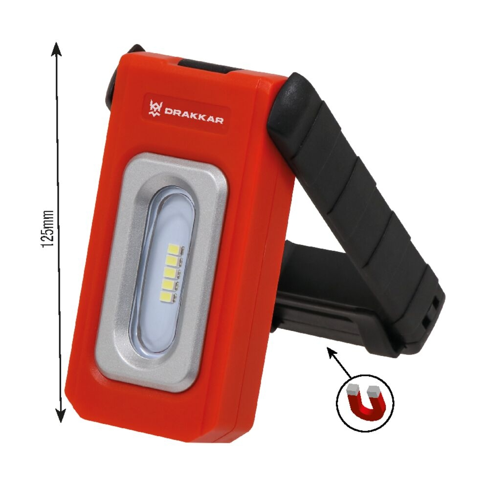 LAMPE DE POCHE 5 LEDS 220LM SMD RECHARGEABLE + MAGNETIQUE