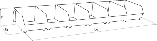 Boîtes à bec bleu - kit 6 boîtes avec support acier 600x168x75mm