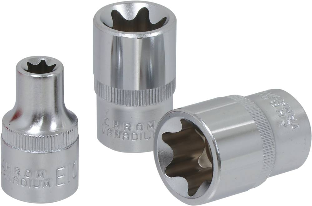 Douilles Torx® 1/2" de E10 à E24 - coffret métallique de 9 pcs
