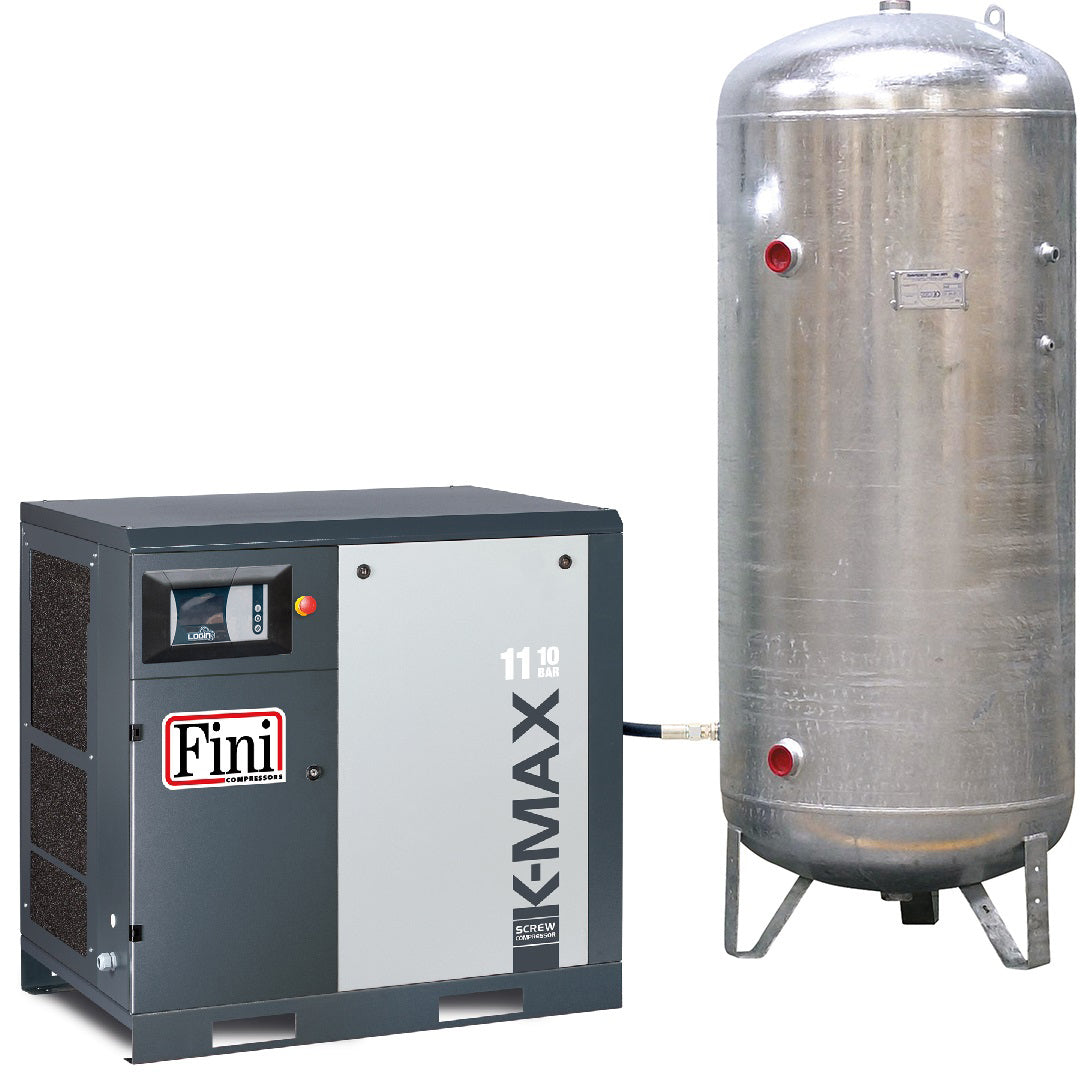 K-MAX 11/10/500VG - Compresseur à vis 11 kW 10 bar réservoir galvanisé 500 L