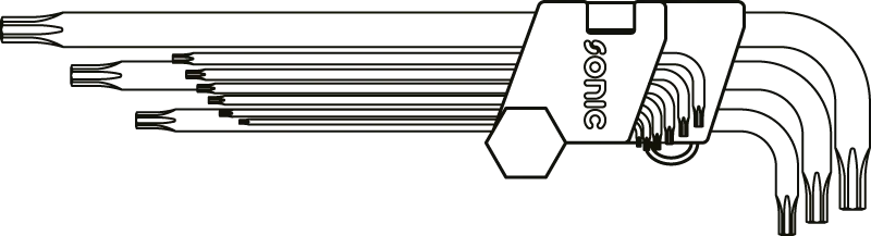 Clés mâles Torx en étui 9-pcs.