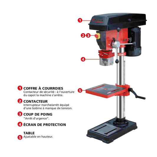 PERCEUSE SUR COLONNE SUR ETABLI 840MM-12vit.550W/230V