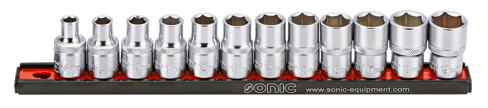 Rack de douilles 1/2'' courtes 12-pcs.