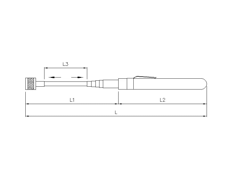 Aimant magnetique telescopique 5kgs 195-770mml