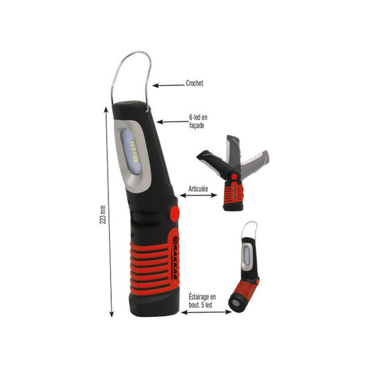 02255 torche 6 led articulee