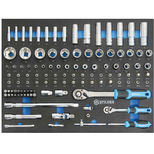 Servante d'Atelier Équipée 5 Tiroirs – 153 Pièces sur Modules Mousse