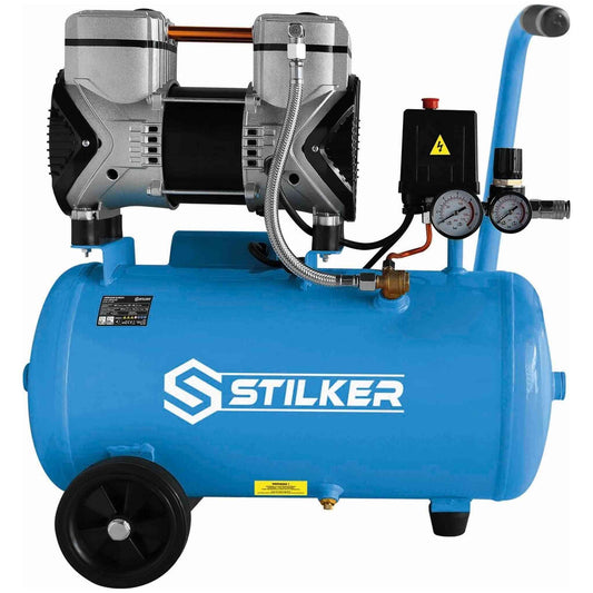 Compresseur 24L 8 bar 1,5CV 230V silencieux