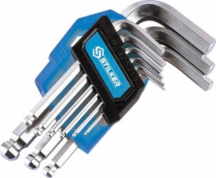 JEU 9 CLES MALES COUDEES HEXAGONALES