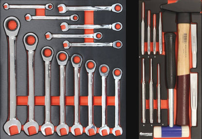 Servante d'atelier 7 tiroirs composée de 189 outils - modules métal