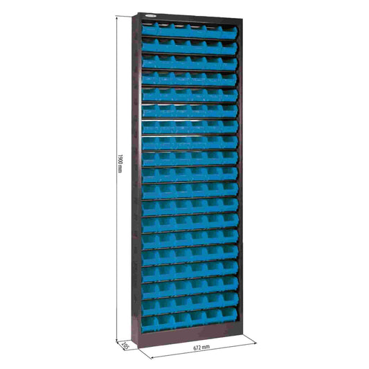 Armoire métallique avec 114 boîtes à bec 1900x672x205mm