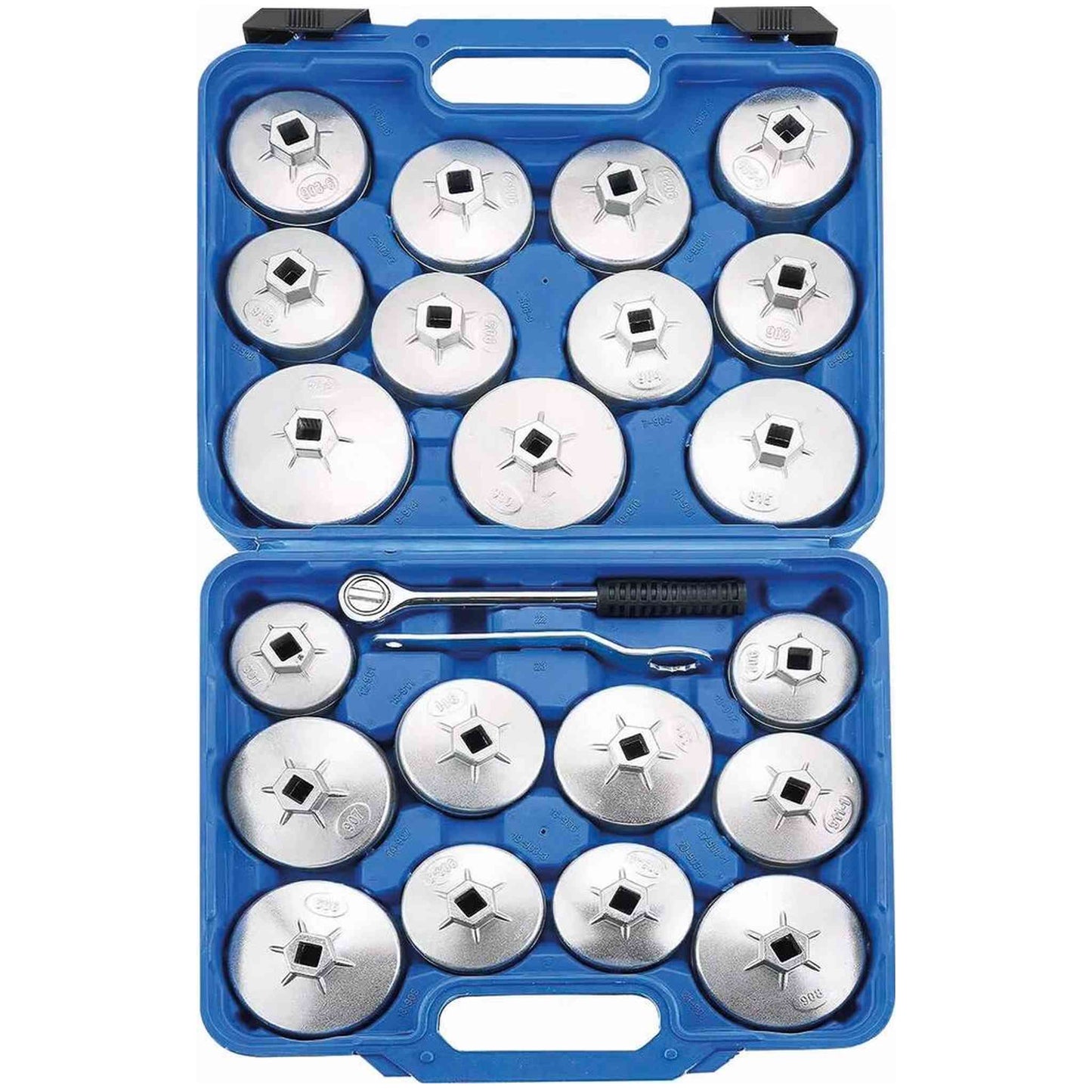 CLOCHES ALUMINIUM POUR FILTRES A HUILE COFFRET DE 23 PCS