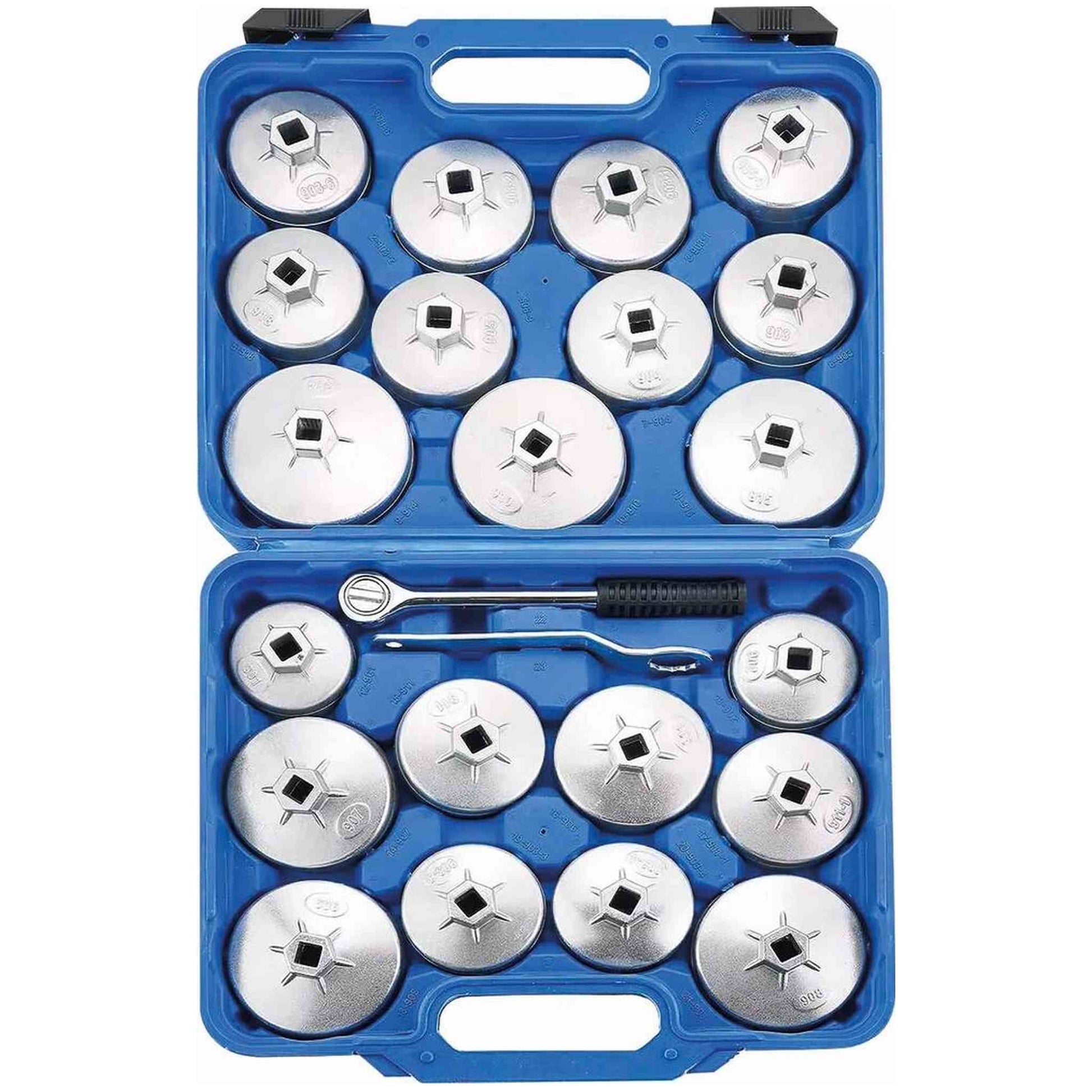 CLOCHES ALUMINIUM POUR FILTRES A HUILE COFFRET DE 23 PCS