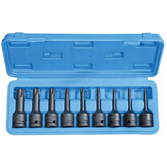 COFFRET DE DOUILLES A CHOC TORX® 1/2" T20-T70 9 PCS