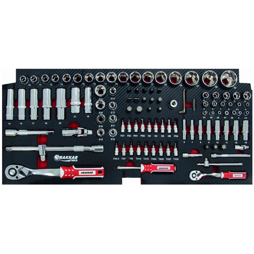 COFFRE DE SERVANTE 4 TIROIRS MODULES CARBONE - 192 OUTILS