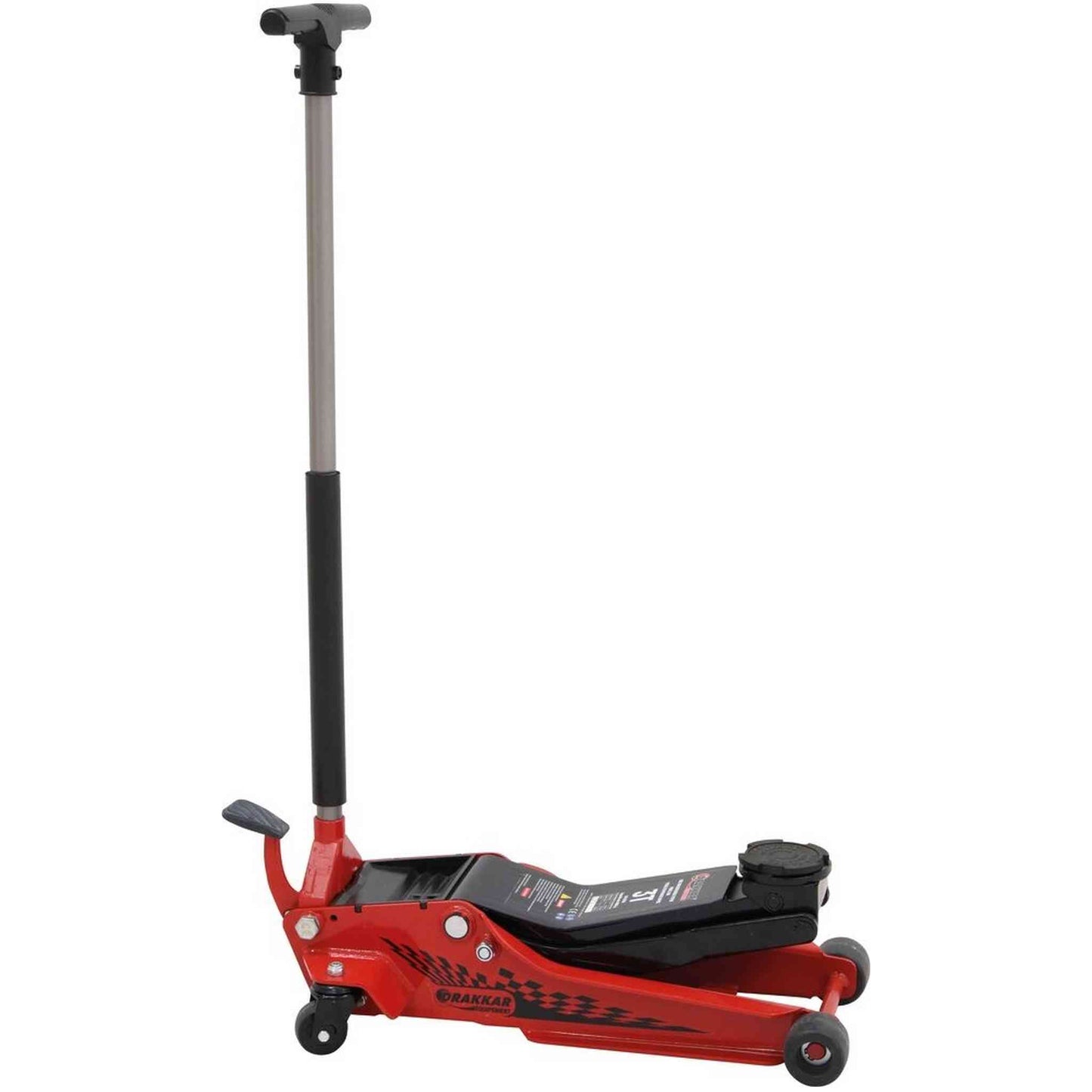 CRIC ROULEUR 3T PROFIL BAS DOUBLE PISTON - LONGUEUR 772MM - AVEC PEDALE