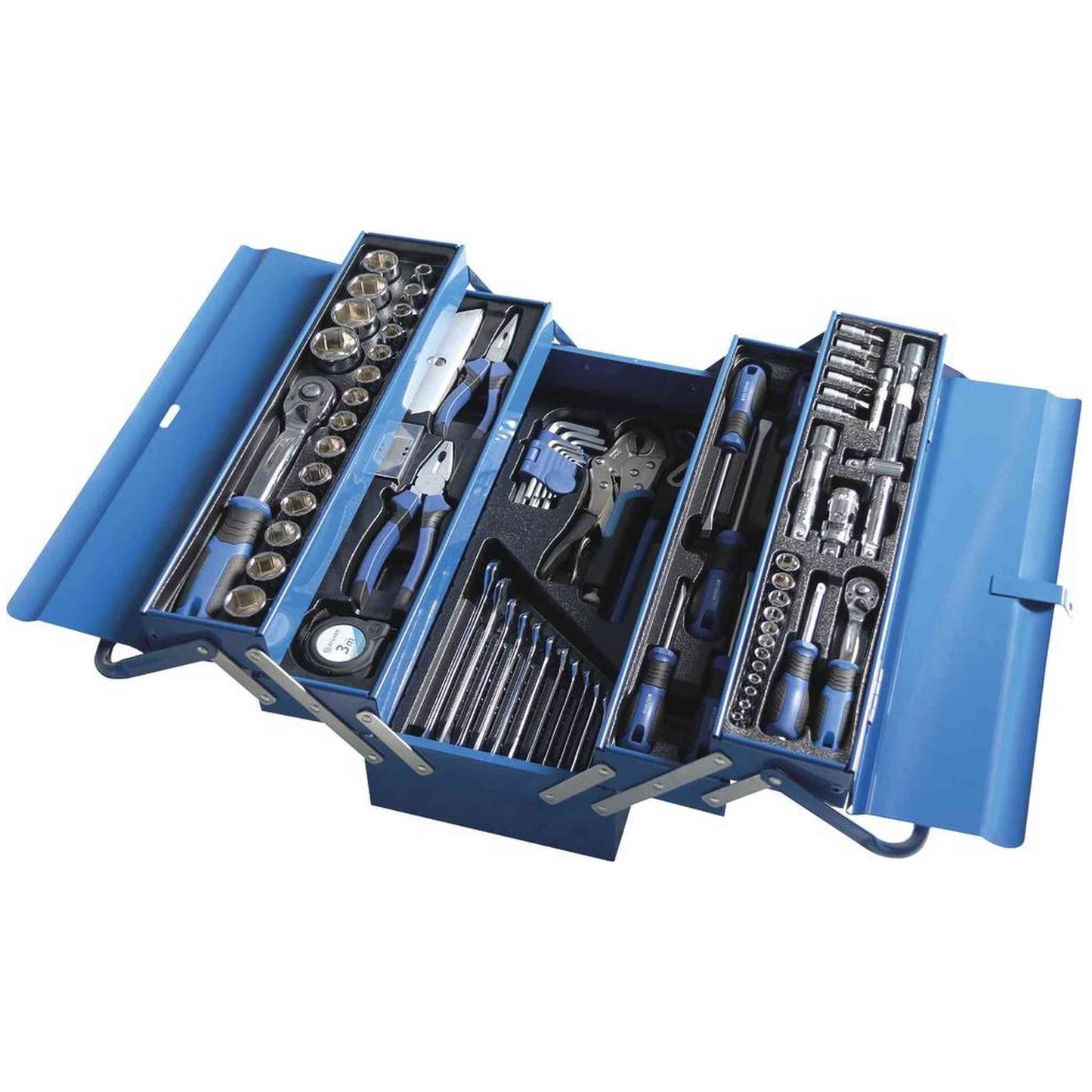 Caisse à outils composée de 85 outils
