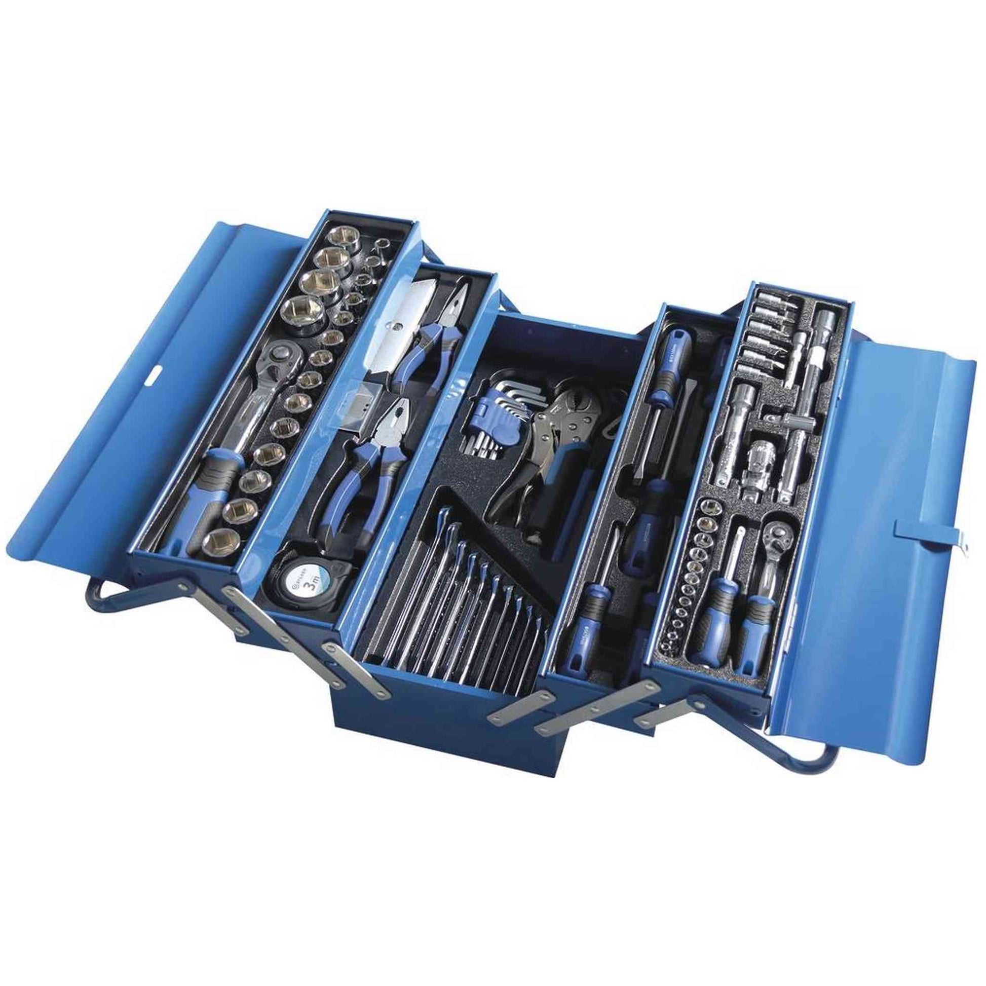 Caisse à outils composée de 85 outils