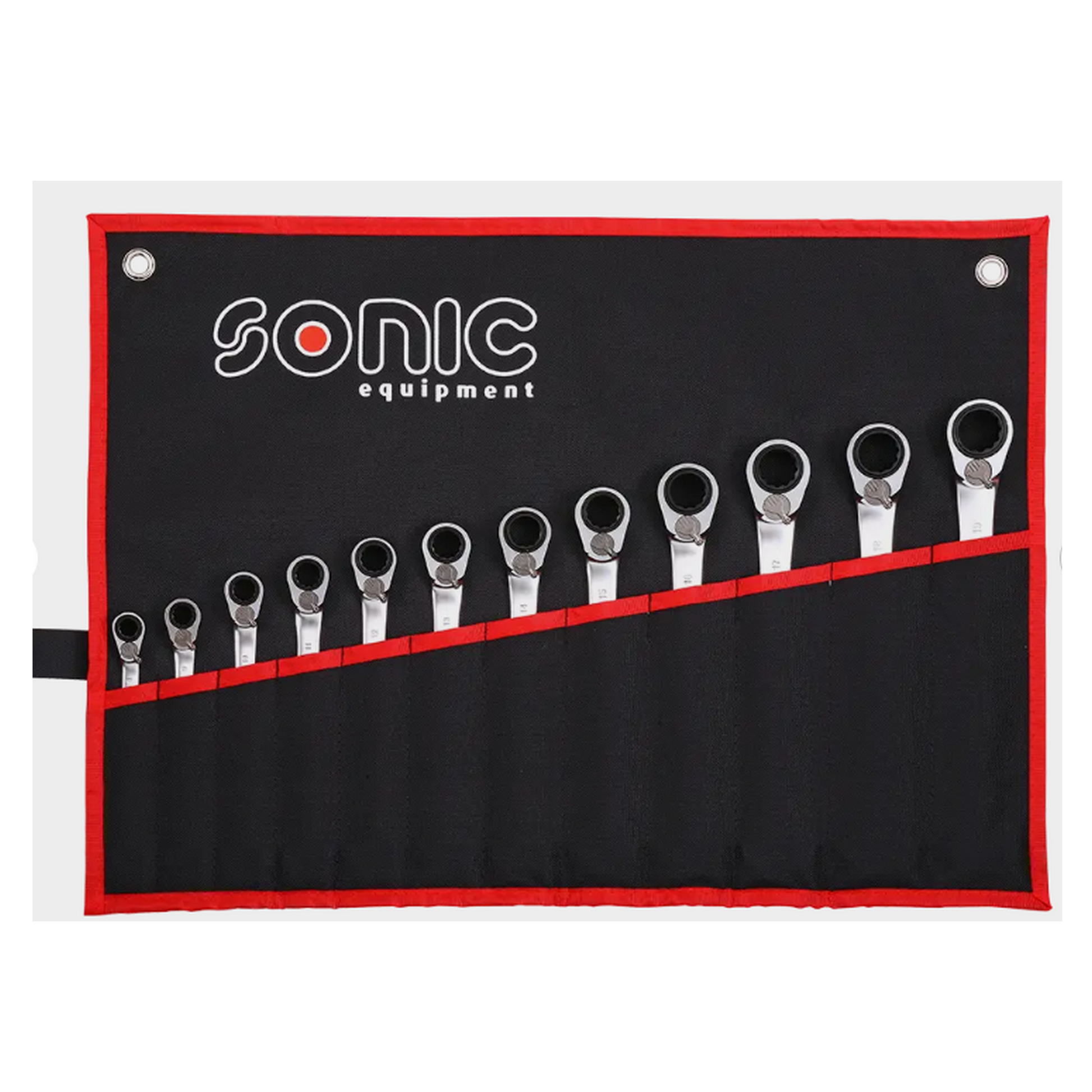 Clés mixtes à cliquet reversible 12 pans en trousse 12-pcs. Sonic