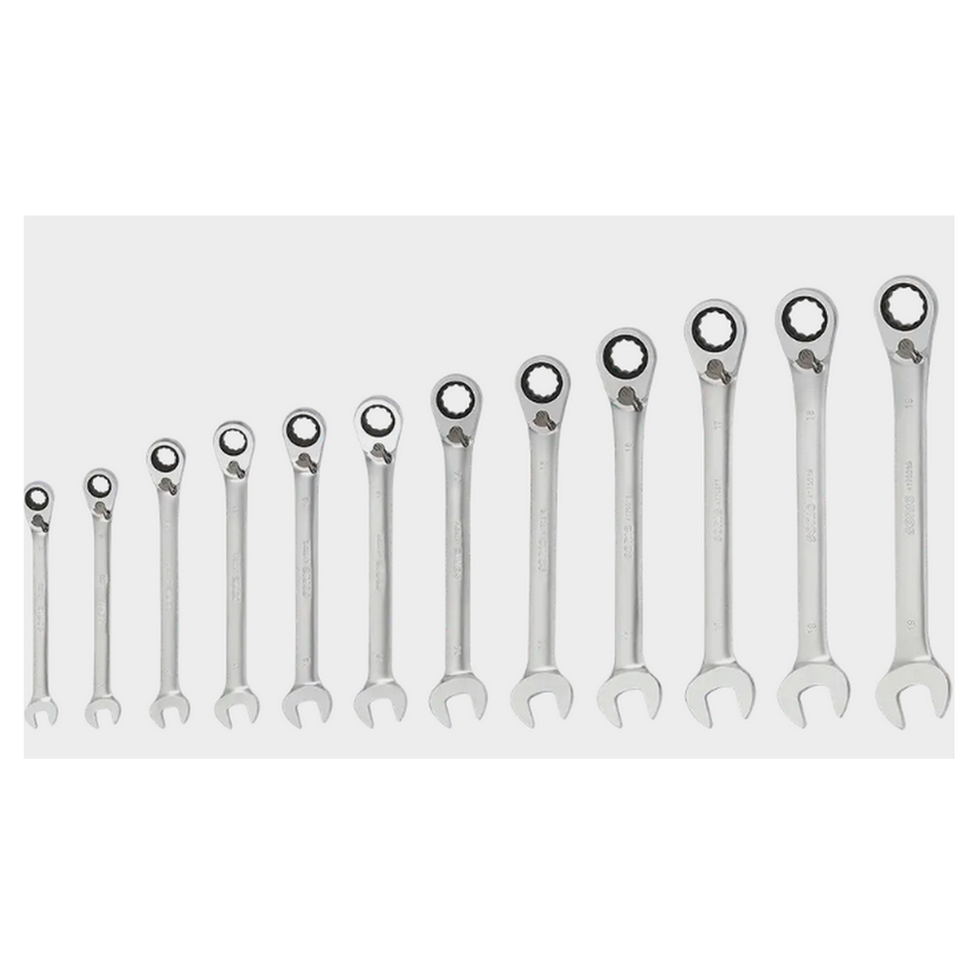 Clés mixtes à cliquet reversible 12 pans en trousse 12-pcs. Sonic