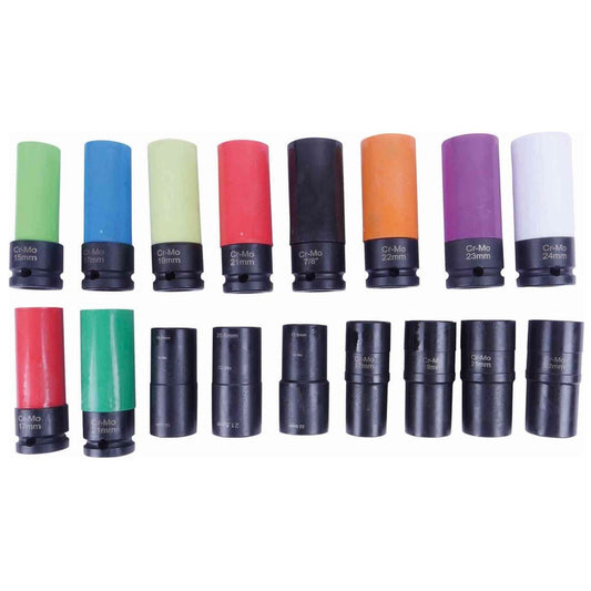 DOUILLES A CHOCS LONGUES 1/2" POUR ECROUS DE ROUES INTACTS OU ABIMES COFFRET DE