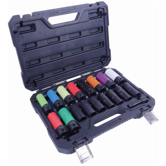 DOUILLES A CHOCS LONGUES 1/2" POUR ECROUS DE ROUES INTACTS OU ABIMES COFFRET DE