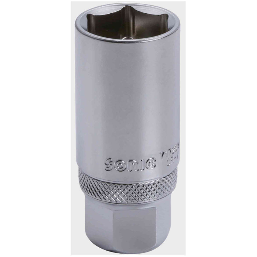 Douille à bougies clips 3/8'' longue 6 pans 21mm