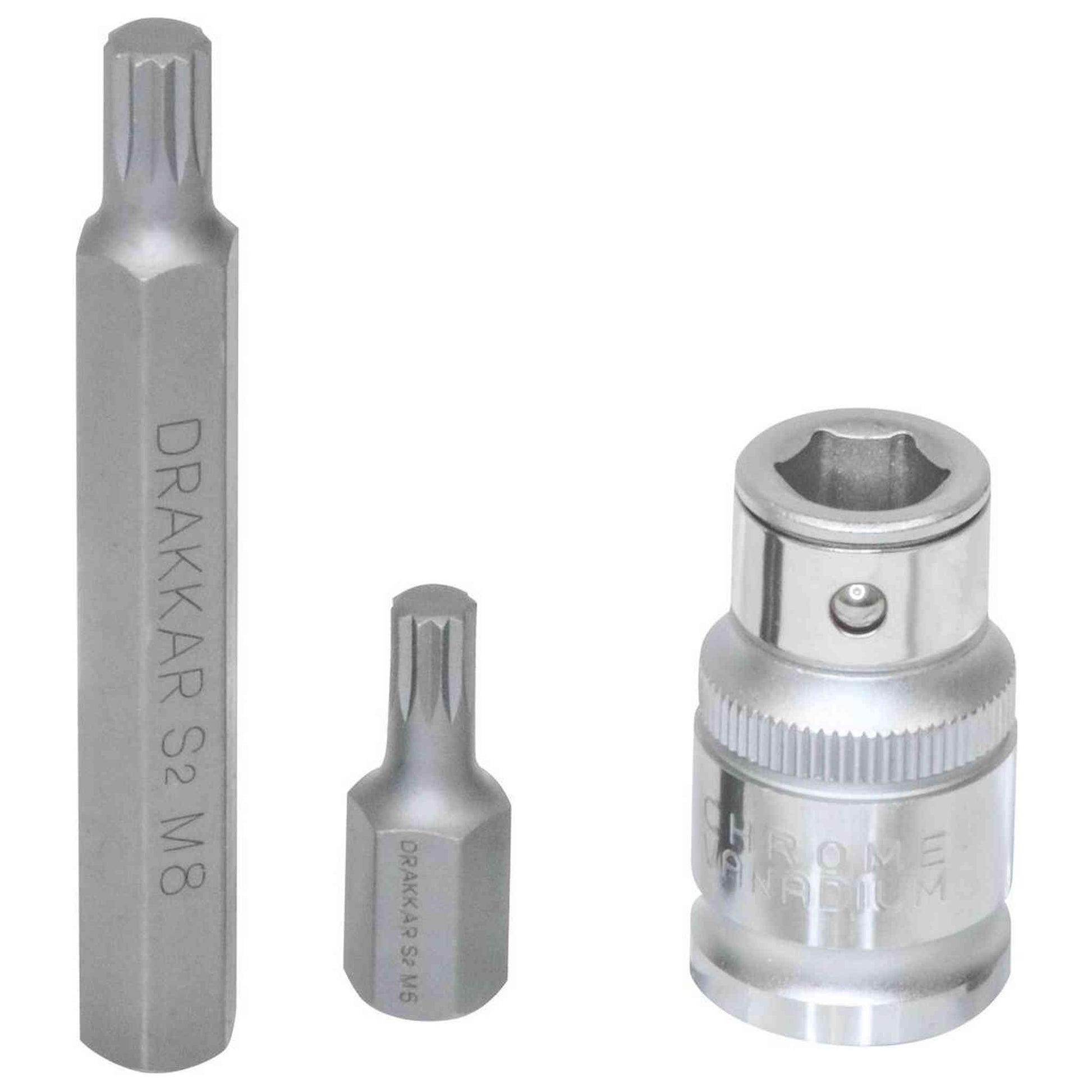 Embout hexagonal 10mm XZN de M5 à M12 avec douille porte embout 1/2" - coffret métallique de 11 pcs