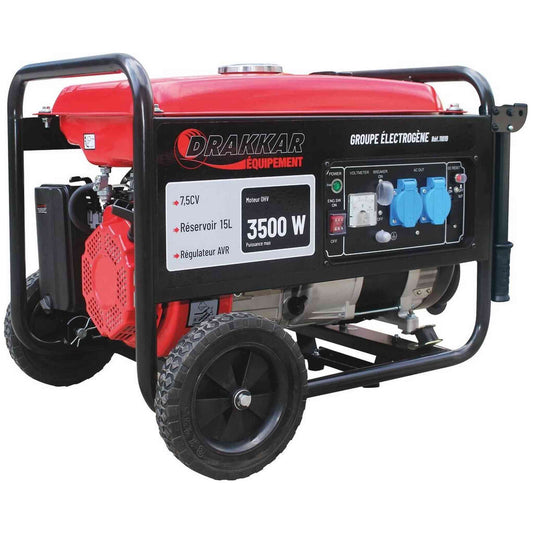 Groupe électrogène AVR 3500W 7,5CV avec kit brouette