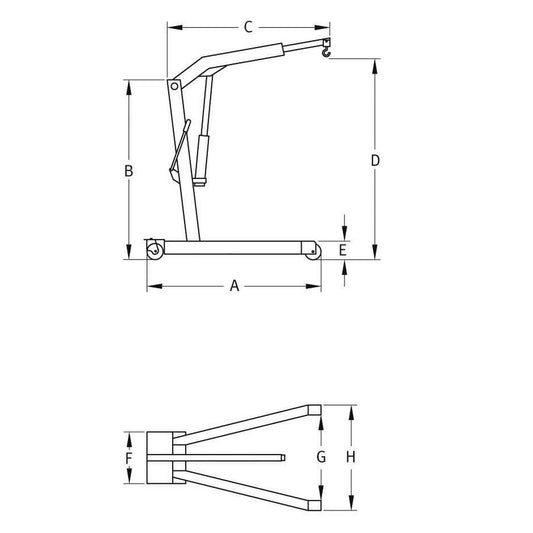 Grue d'atelier pliante 2T
