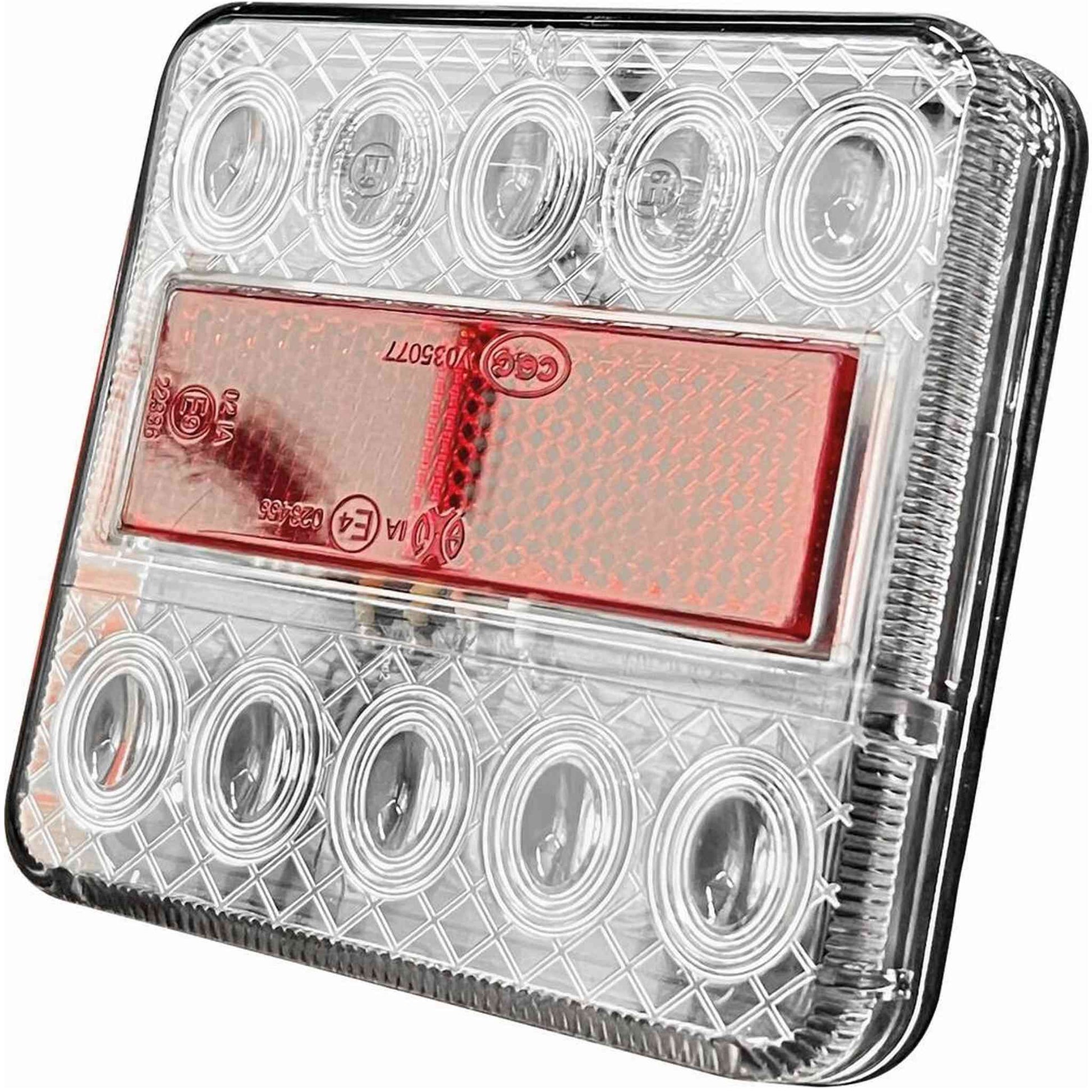 LANTERNE 4 FONCTIONS CARREE A LEDS BLANC/ROUGE