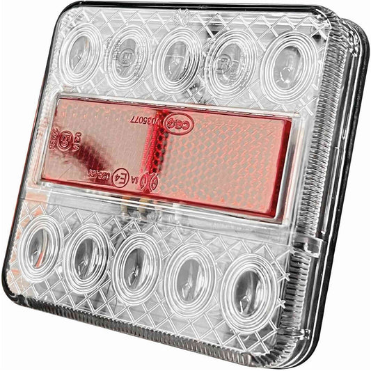 LANTERNE 4 FONCTIONS CARREE A LEDS BLANC/ROUGE