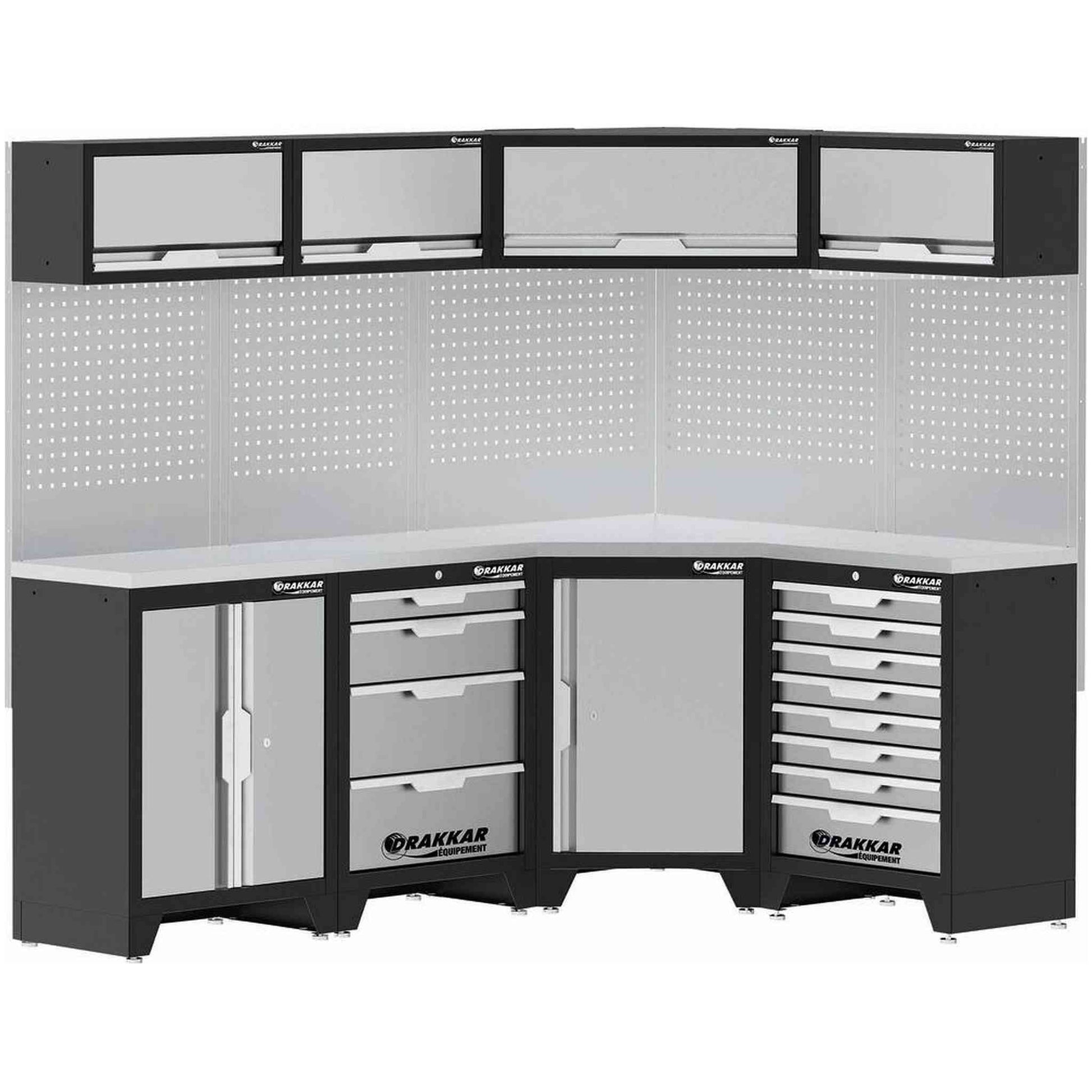 MOBILIER D'ATELIER 4 ELEMENTS ANGLE INOX 430