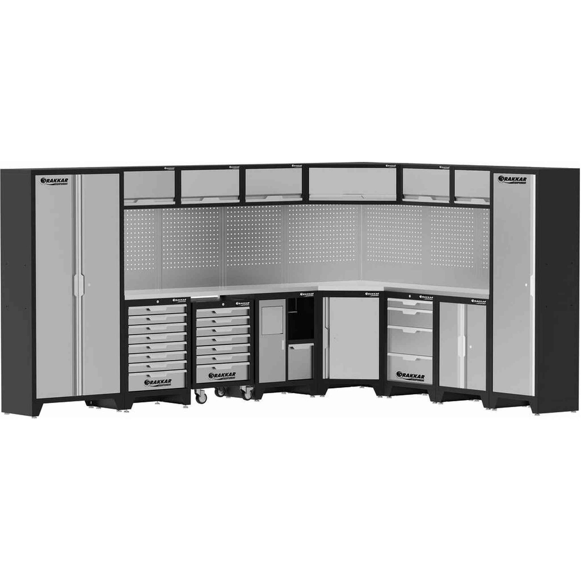 MOBILIER D'ATELIER 8 ELEMENTS ANGLE INOX 430