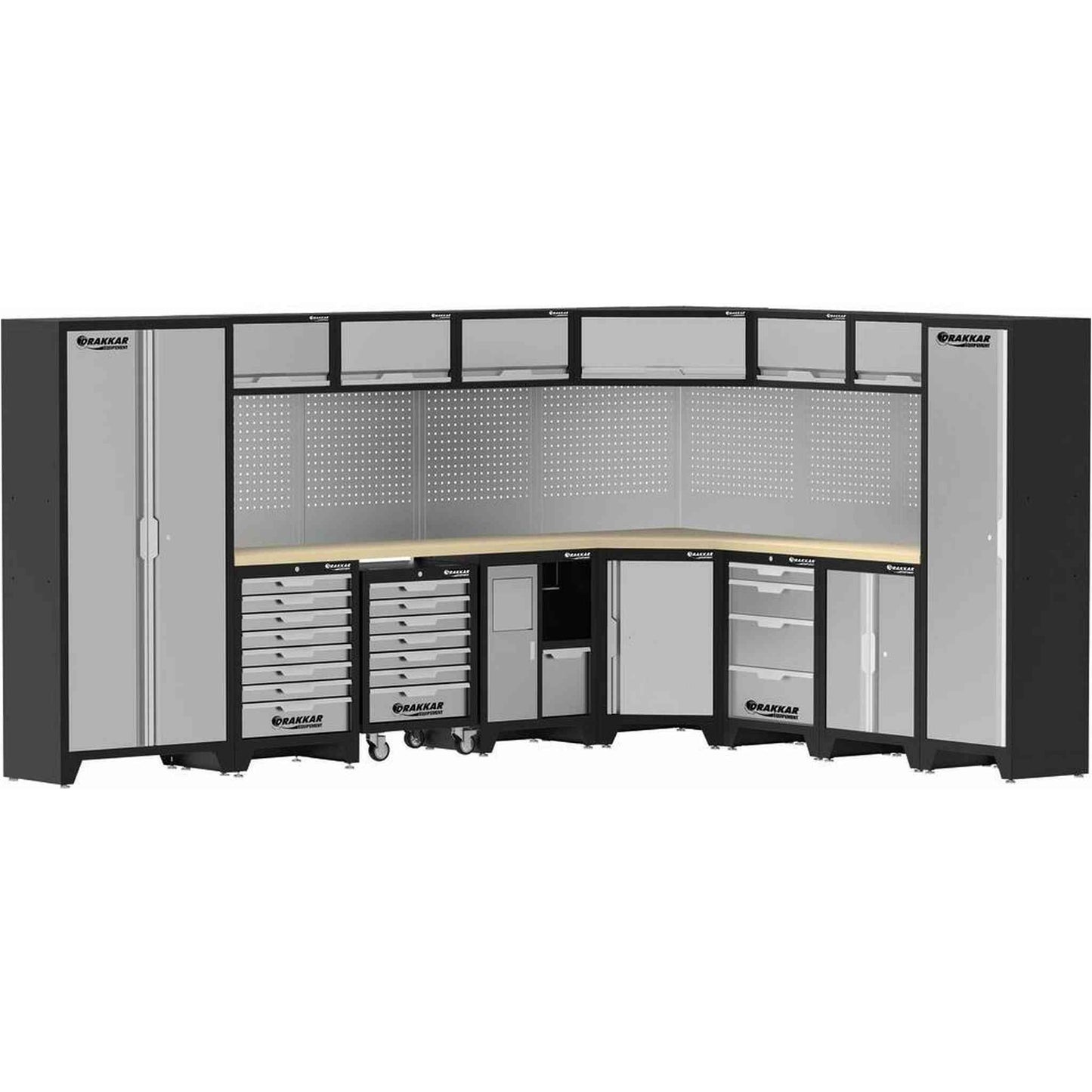 Mobilier d'atelier 8 éléments angle hêtre