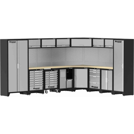 Mobilier d'atelier 8 éléments angle hêtre