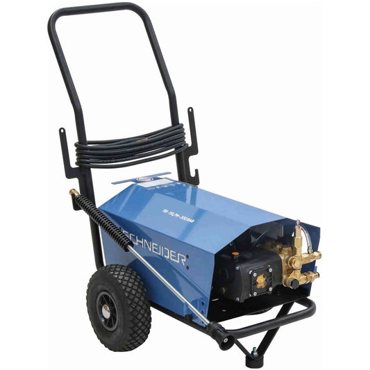Nettoyeur HP eau froide 380V 15 l/min 200 bar avec enrouleur de flexible 20m et lance turbo