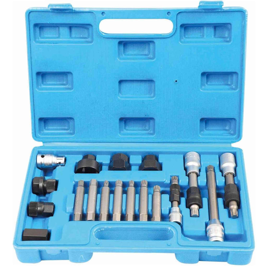 OUTIL DEMONTAGE POULIES ALTERNATEURS DEBRAYABLES COFFRET DE 18PCE
