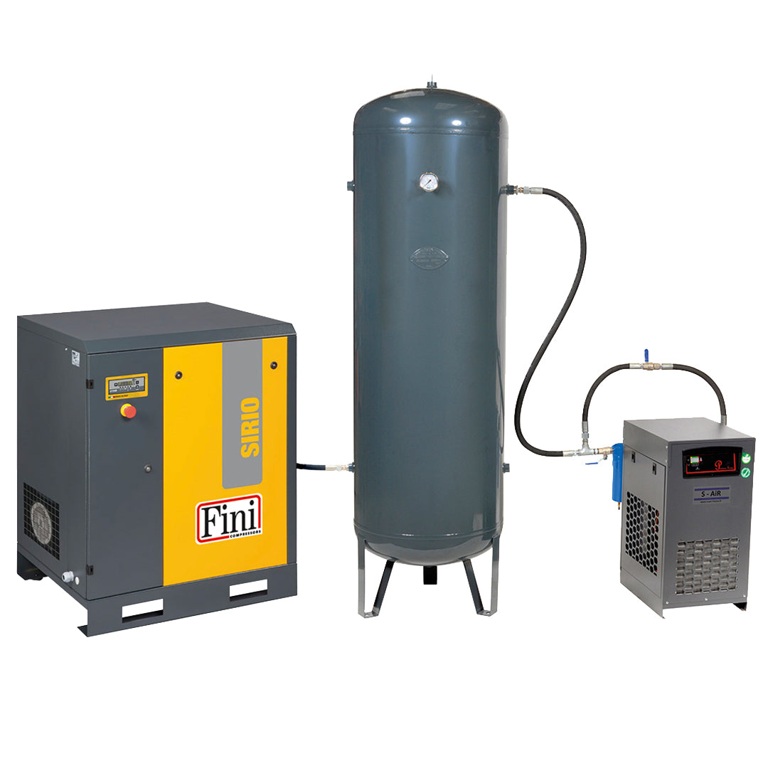 SIRIO 8/10/500V/ES - Compresseur à vis 7,5 kW 10 bar cuve 500 litres et sécheur