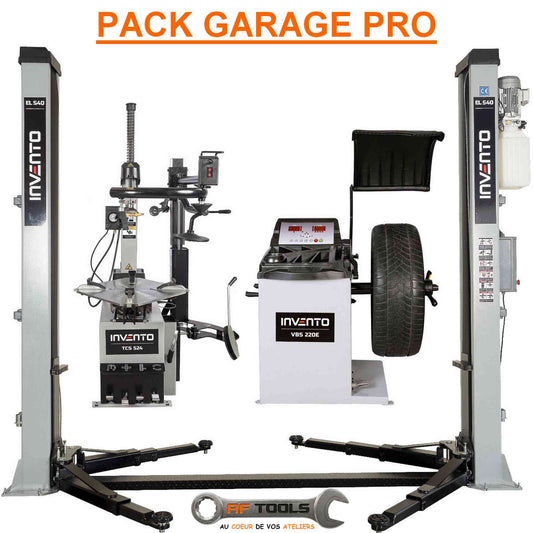 PACK GARAGE PRO : PONT 2 COLONNES / MACHINE A PNEU / EQUILIBREUSE