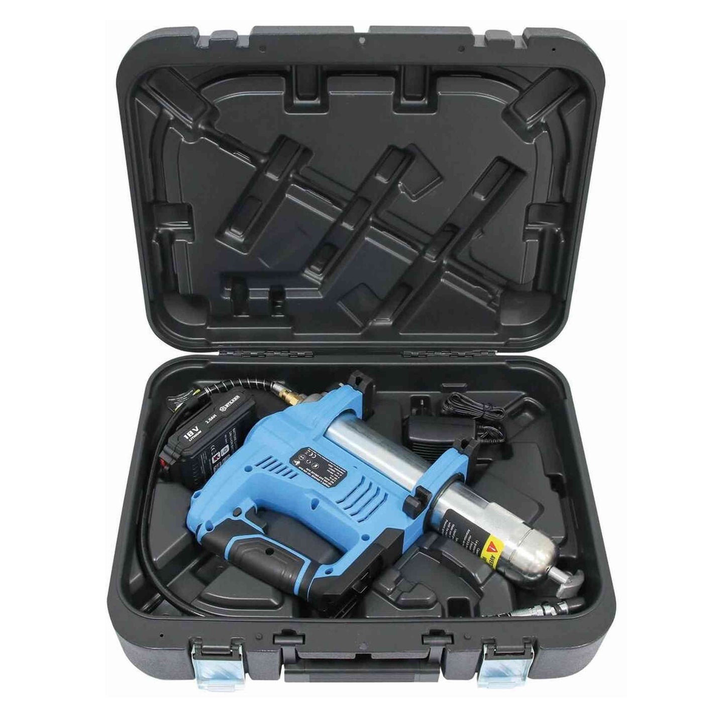 POMPE A GRAISSE 18V 690 BAR - 1 BATTERIE LI-ION 2AH - 1 CHARGEUR 1.7A EN MALETTE